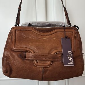 NWT KOOBA Grove Tan Leather Satchel Shoulder Crossbody Bag